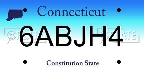 6ABJH4 Connecticut License Plate