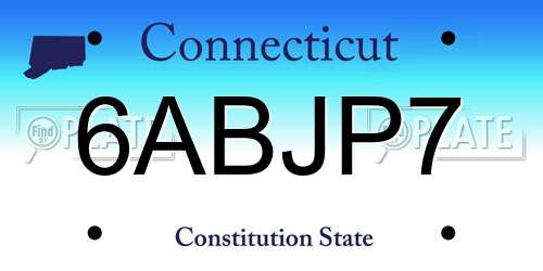 6ABJP7 Connecticut License Plate