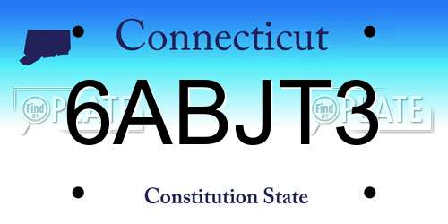 6ABJT3 Connecticut License Plate