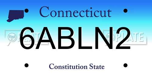 6ABLN2 Connecticut License Plate