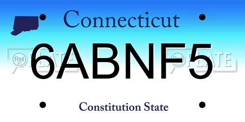6ABNF5 Connecticut License Plate