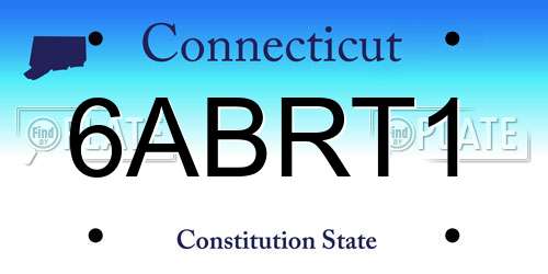 6ABRT1 Connecticut License Plate