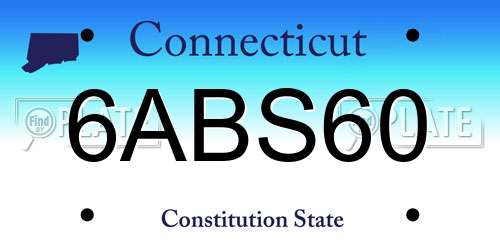 6ABS60 Connecticut License Plate