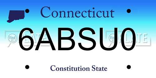 6ABSU0 Connecticut License Plate