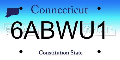 6ABWU1 Connecticut License Plate