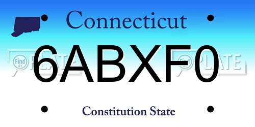 6ABXF0 Connecticut License Plate