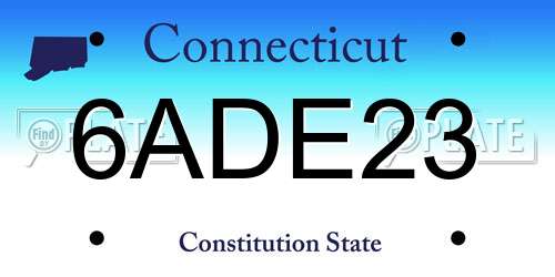 6ADE23 Connecticut License Plate