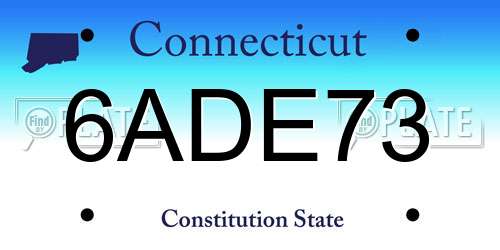 6ADE73 Connecticut License Plate