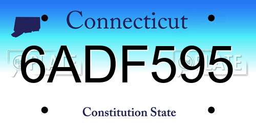 6ADF595 Connecticut License Plate
