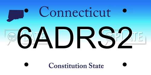 6ADRS2 Connecticut License Plate