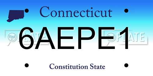 6AEPE1 Connecticut License Plate