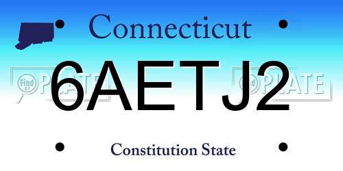 6AETJ2 Connecticut License Plate