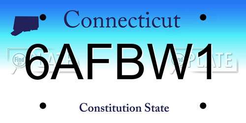 6AFBW1 Connecticut License Plate