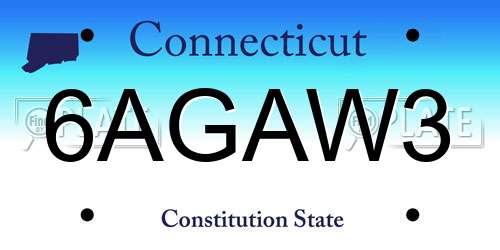 6AGAW3 Connecticut License Plate