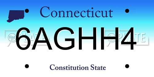 6AGHH4 Connecticut License Plate