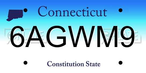 6AGWM9 Connecticut License Plate