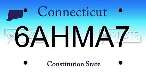 6AHMA7 Connecticut License Plate