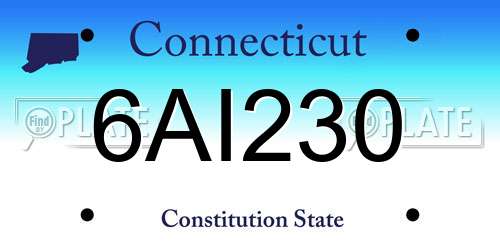 6AI230 Connecticut License Plate