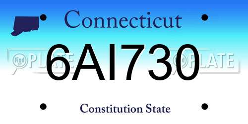 6AI730 Connecticut License Plate