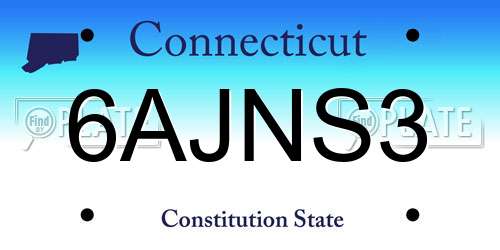6AJNS3 Connecticut License Plate