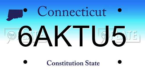 6AKTU5 Connecticut License Plate