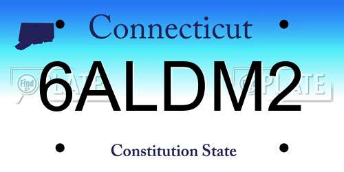 6ALDM2 Connecticut License Plate
