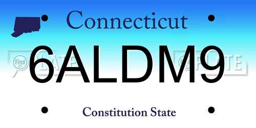 6ALDM9 Connecticut License Plate