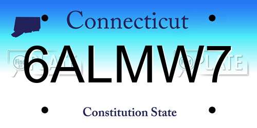 6ALMW7 Connecticut License Plate