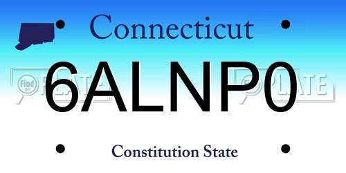 6ALNP0 Connecticut License Plate