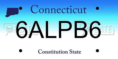 6ALPB6 Connecticut License Plate