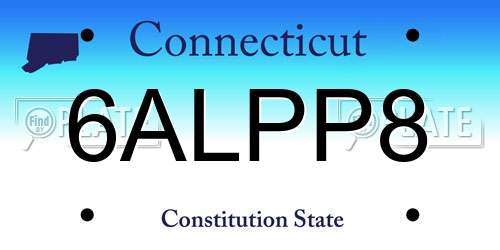 6ALPP8 Connecticut License Plate