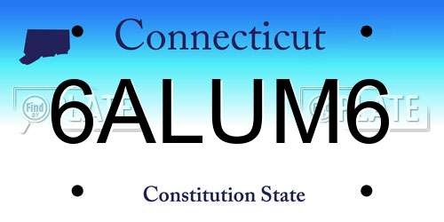 6ALUM6 Connecticut License Plate