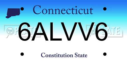 6ALVV6 Connecticut License Plate
