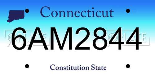 6AM2844 Connecticut License Plate