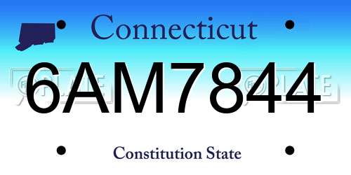 6AM7844 Connecticut License Plate