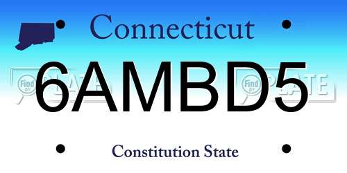 6AMBD5 Connecticut License Plate