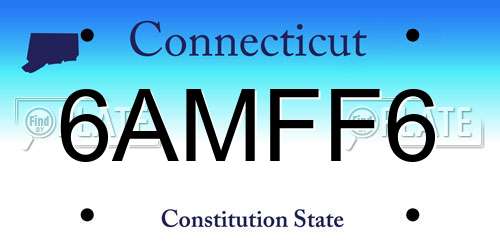 6AMFF6 Connecticut License Plate