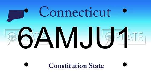 6AMJU1 Connecticut License Plate
