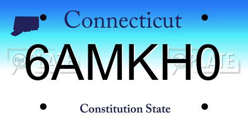 6AMKH0 Connecticut License Plate