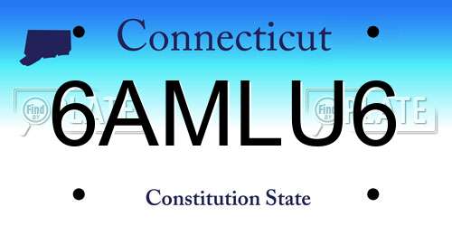 6AMLU6 Connecticut License Plate