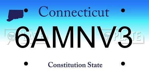6AMNV3 Connecticut License Plate