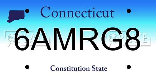 6AMRG8 Connecticut License Plate