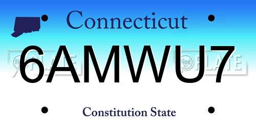 6AMWU7 Connecticut License Plate