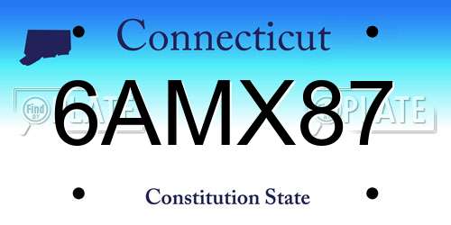6AMX87 Connecticut License Plate