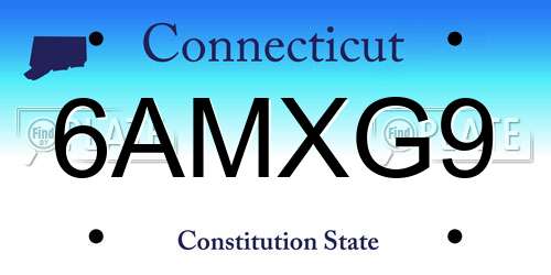 6AMXG9 Connecticut License Plate