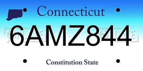 6AMZ844 Connecticut License Plate