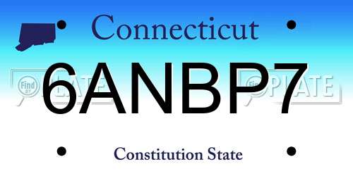 6ANBP7 Connecticut License Plate