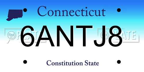 6ANTJ8 Connecticut License Plate
