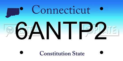 6ANTP2 Connecticut License Plate