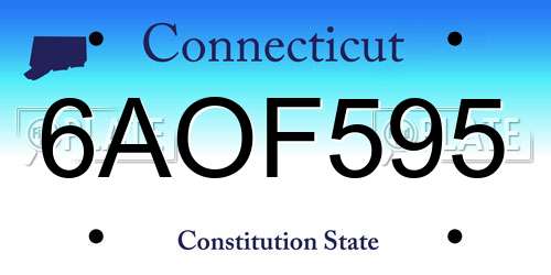 6AOF595 Connecticut License Plate